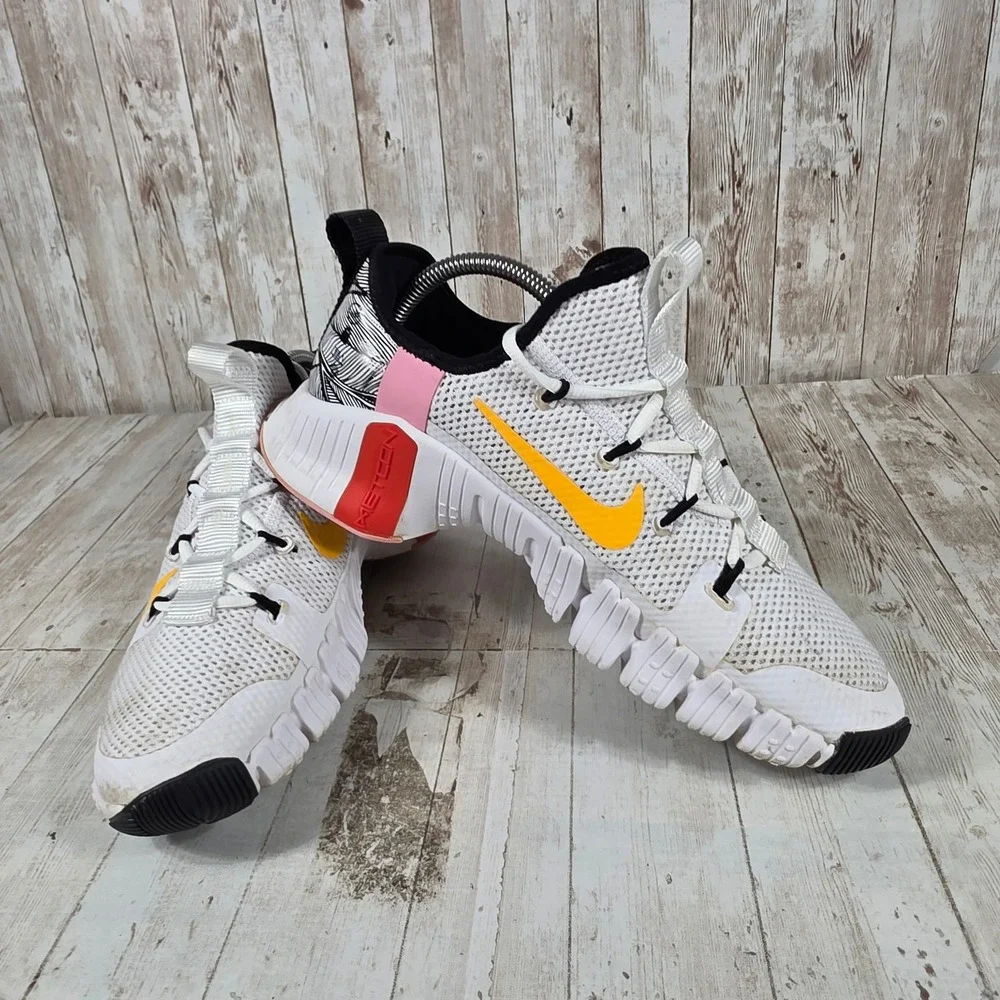 Nike Free Metcon 3 Womens Training Shoes White Yellow CJ6314-181‎ Womens 9.5